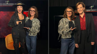 Catia Fonseca ao lado de Oona Chaplin e Sigourney Weaver em entrevista exclusiva no México