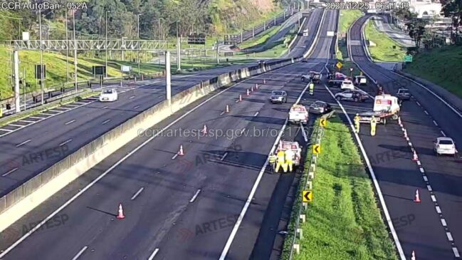 Acidente aconteceu por volta das 3h25, no quilômetro 52