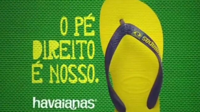 Propaganda da Havaianas de 2014, às vésperas da Copa no Brasil