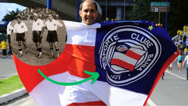 A relação entre os escudos de Bahia e Corinthians ajuda a entender como a identidade de um clube também se constrói a partir de referências externas.