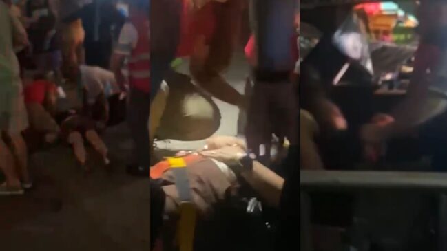 Arquibancada do camarote cedeu repentinamente enquanto havia pessoas no local