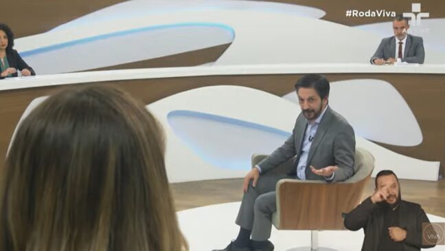 O prefeito de São Paulo, Ricardo Nunes, durante entrevista ao Roda Viva