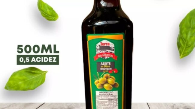 Anvisa proibiu a comercialização, distribuição, fabricação e consumo do azeite de oliva extravirgem da marca Terra das Oliveiras