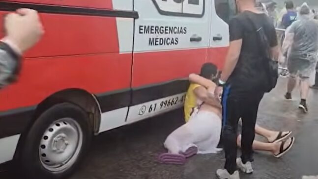 Pessoas foram socorridas após raio cair em ato que aguardava Nikolas Ferreira