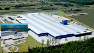 Vista aérea do complexo industrial onde a Baly instalará sua nova fábrica em Araranguá