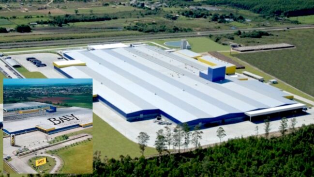 Vista aérea do complexo industrial onde a Baly instalará sua nova fábrica em Araranguá