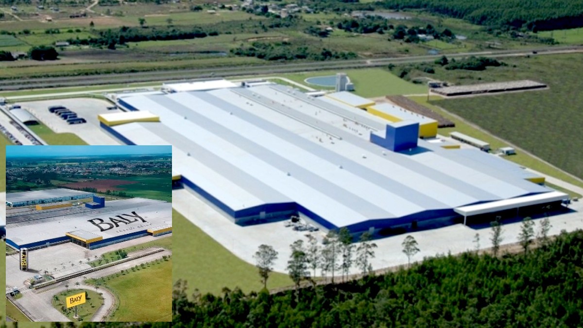 Vista aérea do complexo industrial onde a Baly instalará sua nova fábrica em Araranguá