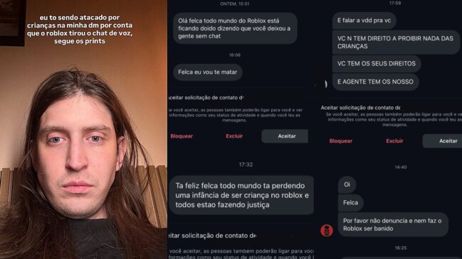 Felca é alvo de ataques e ameaças por parte de usuários do jogo Roblox