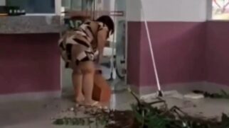 Nilse Alves Pontes se exaltou e foi filmada quebrando vasos de plantas no hall do prédio após descobrir sobre a morte da filha