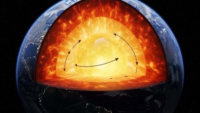 Essa movimentação é impulsionada pelo equilíbrio entre o campo magnético terrestre e as interações gravitacionais com o manto