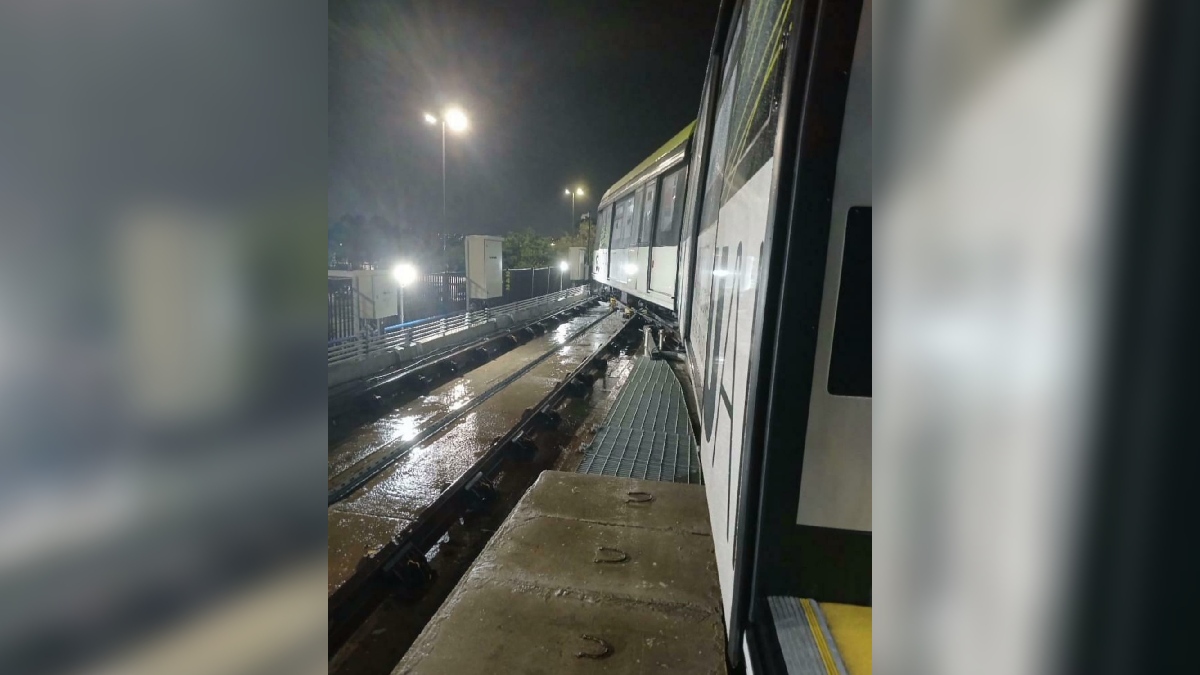 Incidente ocorreu em um trecho de troca de vias entre os Terminais 1 e 2, nas proximidades do Terminal 2