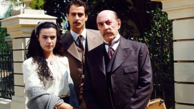 Giuliana (Ana Paula Arósio), Francesco (Raul Cortez) e Marco Antônio (Marcello Antony)