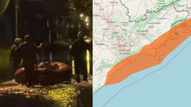 Alerta foi emitido pelo Inmet às 8h deste domingo (22/2) e mantido até às 23h59 desta segunda-feira (23/2)