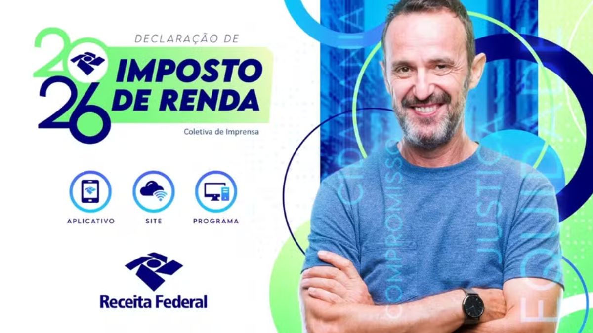 Receita Federal apresentou as regras e os prazos do Imposto de Renda 2026. Reprodução/Receita Federal