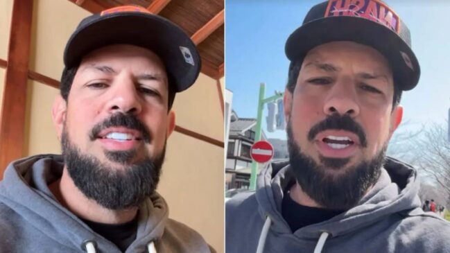 Em vídeos publicados nos stories, o sertanejo contou que fez conexão exatamente no terminal afetado