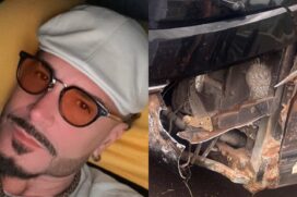 Cantor Latino e equipe sofrem acidente de ônibus em rodovia no interior de SP
