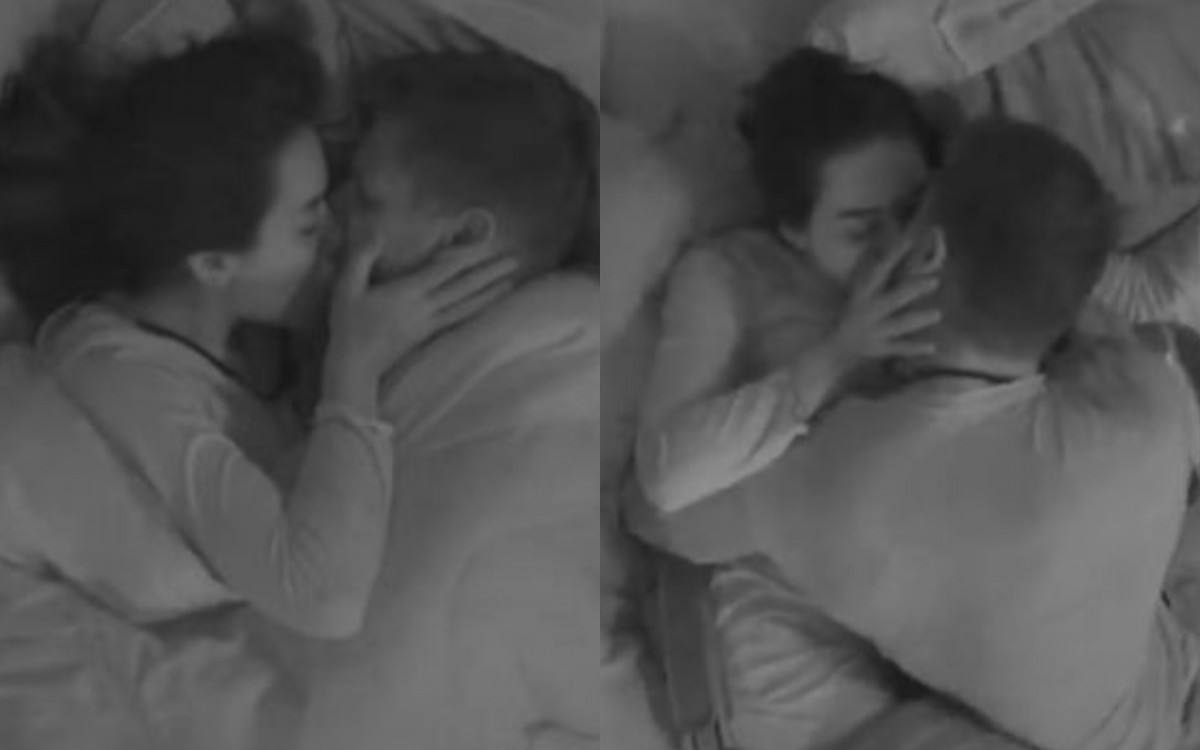 Jonas e Jordana vivem momento íntimo e tentam esconder da casa