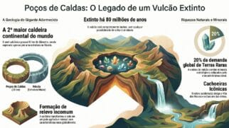 Paisagem de Poços de Caldas é marcada por montanhas verdes e cachoeiras exuberantes que encantam milhões de turistas anualmente