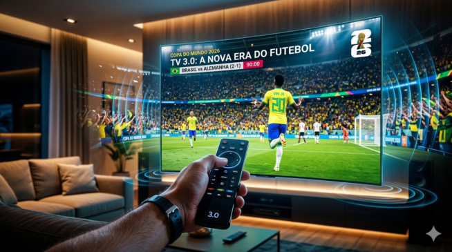 Copa 2026 com cara de futuro: a TV 3.0 chega para mudar sua torcida