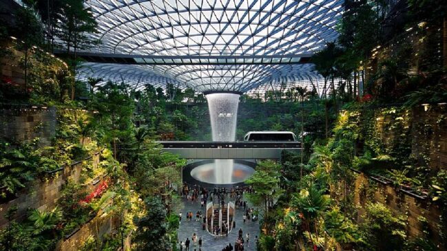 Aeroporto singapurense parece uma obra de arte naturalista