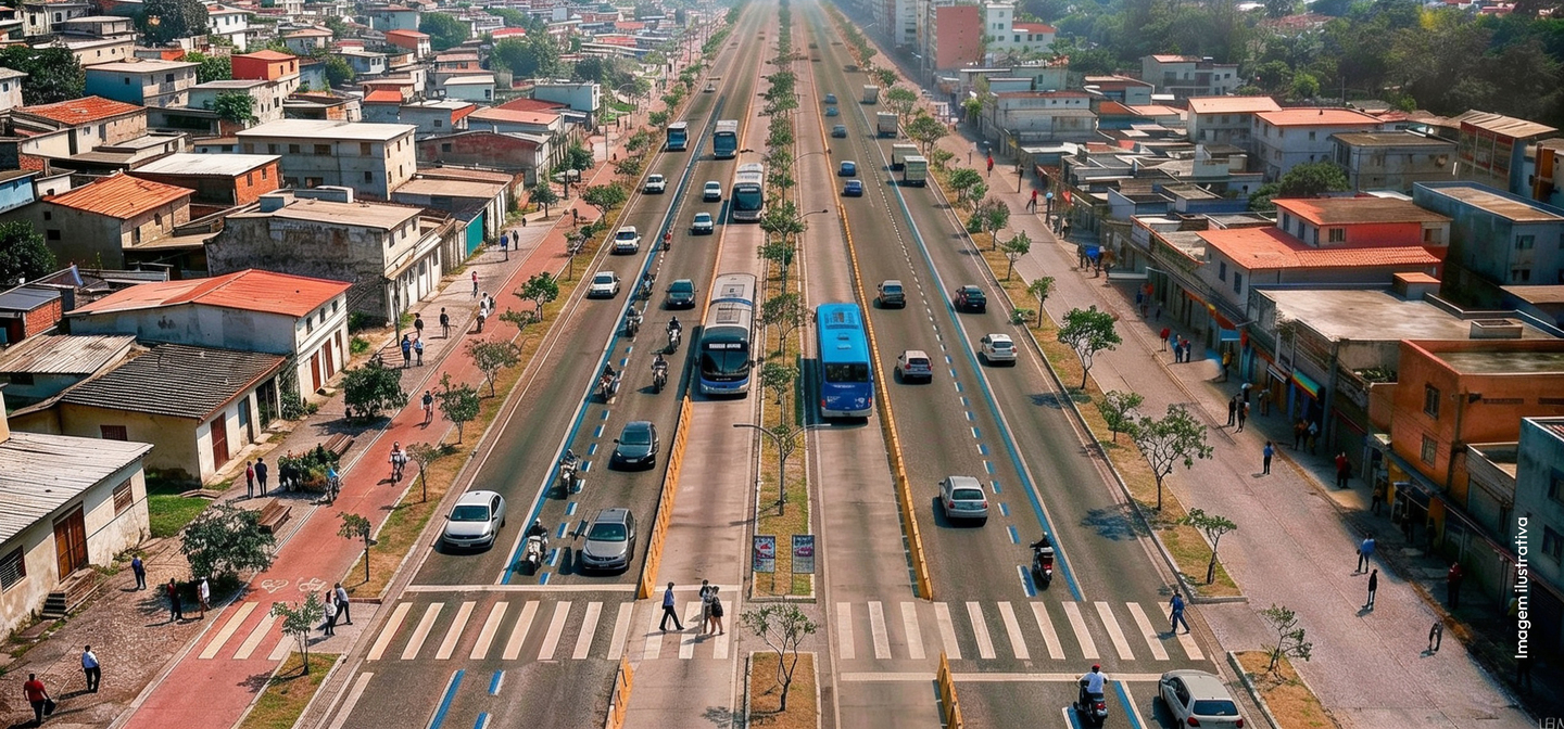 Projeto gráfico de como ficará a via na zona sul de São Paulo