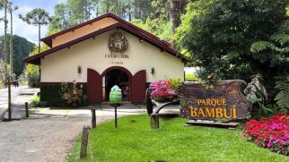 Fachada do Parque Bambuí, em Campos do Jordão, no interior de São Paulo