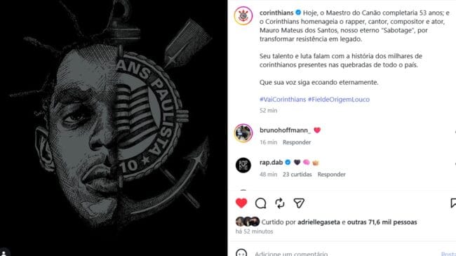 Corinthians celebrou o aniversário de 53 anos do Maestro do Canão