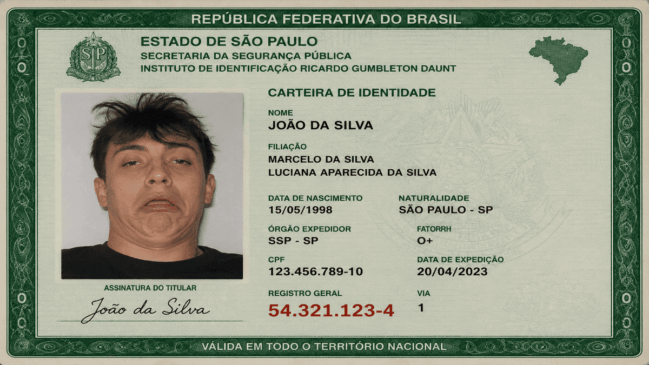 Foto de RG costuma causar estranhamento por mostrar um ângulo pouco familiar