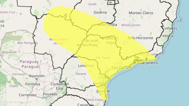 O alerta atinge cidades de ao menos sete estados