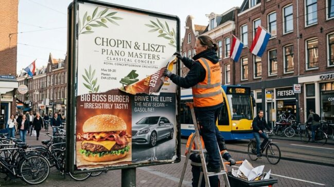 Em busca da neutralidade de carbono, a capital holandesa retira outdoors de produtos poluentes e aposta no "momento tabaco" para desestimular o consumo excessivo de proteína animal