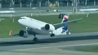 Avião precisou arremeter após tocar o solo, mas na sequência, pousou sem problemas