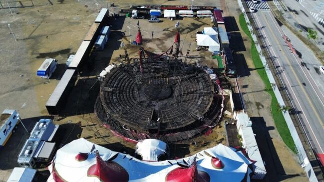 Incêndio atingiu a estrutura principal do circo
