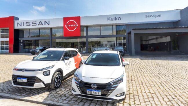 A mais nova unidade da Nissan e do grupo Keiko segue o padrão global de identidade visual da marca em suas concessionárias