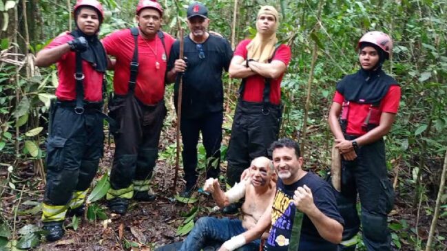 Vítima recebeu os primeiros atendimentos médicos ainda no local do resgate e foi encaminhada para uma unidade hospitalar