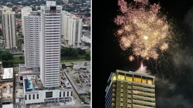 Novo emprendimento na cidade e imagem da inauguração