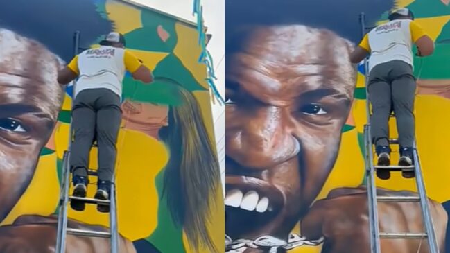 Virginia some de mural temático da Copa após separação de Vini Jr.