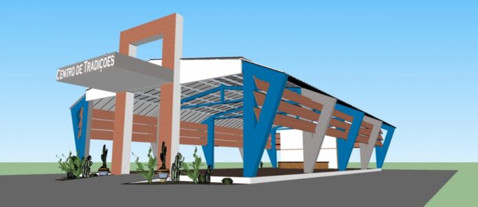 Arte da prefeitura de Caraguatatuba mostra como ficará a lateral do prédio onde funcionará o Centro de Tradições do Tinga