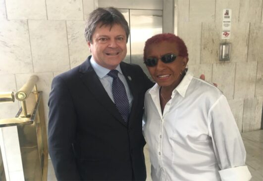 Prefeito esteve na Assembleia Legislativa de São Paulo (ALESP), onde teve uma reunião com a deputada estadual Leci Brandão