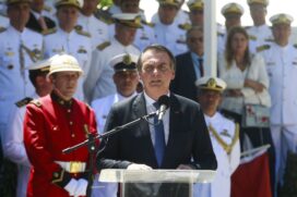 O presidente Jair Bolsonaro (PSL) realizou um discurso para militares nesta quinta-feira
