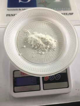 Cocaína apreendida na Penitenciária II de São Vicente; o entorpecente estava nas partes íntimas de uma visitante