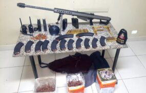 Um fuzil calibre .50 e munições foram apreendidos durante tentativa de assalto a um carro-forte