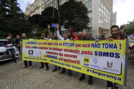No protesto no centro da Capital, motoristas reivindicaram melhores pagamentos por corrida