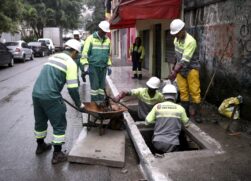 Ações de zeladoria, como pintura de guias e reparo de sarjetas, estavam na programação do Mutirão no bairro da zona norte
