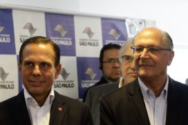 O governador João Doria (PSDB) junto com o ex-governador de São Paulo, Geraldo Alckmin