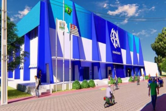 Ilustração de ginásio que será utilizado por escola, treinamento e competições esportivas na cidade