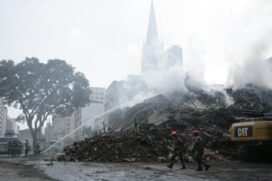 Edifício destruído por fogo no Largo do Paissandu em 2018