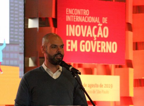 Bruno Covas durante o Encontro Internacional de Inovação e Governo; doação europeia será recebida ao longo de 4 anos