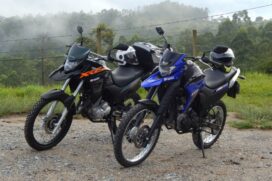 Honda XRE 300 e a Yamaha Lander 250