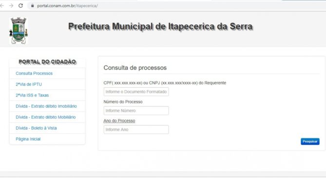Os moradores podem acessar a cobrança no Portal do Cidadão