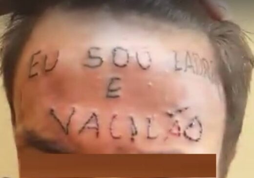 Em maio de 2017, o jovem teve a testa tatuada em São Bernardo do Campo, após roubar uma bicicleta